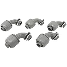 Sealproof 1/2-Inch Nonmetallic Liquid-Tight 90-Degree Electrical Conduit Connector Fitting, 1/2" Dia, 5-Pack