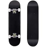 GYMAX Skateboard 80 x 20 cm, Komplette Cruiser mit ABEC-7 Kugellager, 7-Lagiger Longboard Ahornholz, Standard-Skateboards für Kinder & Jugendliche (Schwarz)