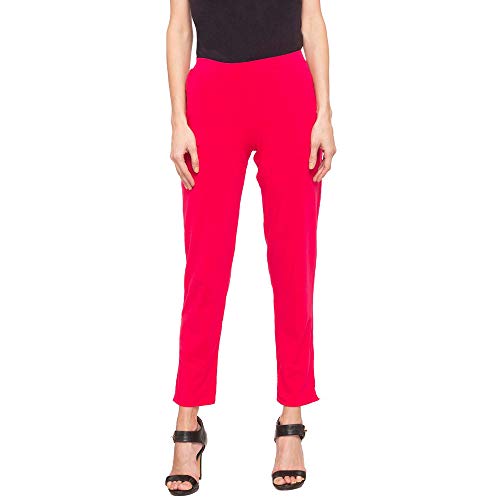 Image of GO COLORS Cotton Stretch Kurti Pants Full Length for Women | Breathable, Mid Rise, Tall