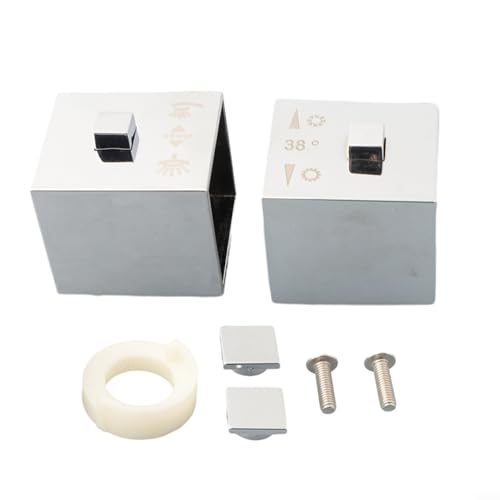 Bouton de contrôle de la température de douche, poignée carrée chromée thermostatique pour mitigeur de douche