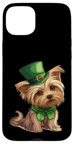 Funny St Patricks Day Yorkshire Terrier Yorkie Dog Graphic Case for iPhone 15 Plus