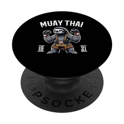 Muay Thai Sloth - Kickboxing y Boxeo Thai Sloth PopSockets PopGrip Intercambiable