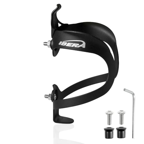 Ibera Bike Water Bottle Holder, Quick Access Water Bottle Holders for Bike with Firm Grip, Lightweight Aluminum Cage, Fits Standard & Oversized Bottles, Stylish Easy Mount Bikes Bottle Holder