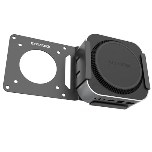 Monzlteck Soporte para Mac mini M4/M4 Pro compatible con placa adaptadora de montaje VESA, soporte de montaje de hardware