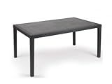 Mesa Resina Ratan Antracita Prince 220x90 cm.