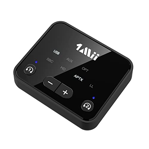 1Mii Emetteur Bluetooth 5.2 pour TV/PC/Projecteurs - avec aptX Low Latency,aptX HD,Contrôle du Volume,écran d'affichage,Adaptateur Bluetooth Longue Portée Convient Dispositifs Bluetooth