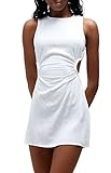 Kendall & Kylie Women's Cutout Side Linen Mini Dress - White Size Medium