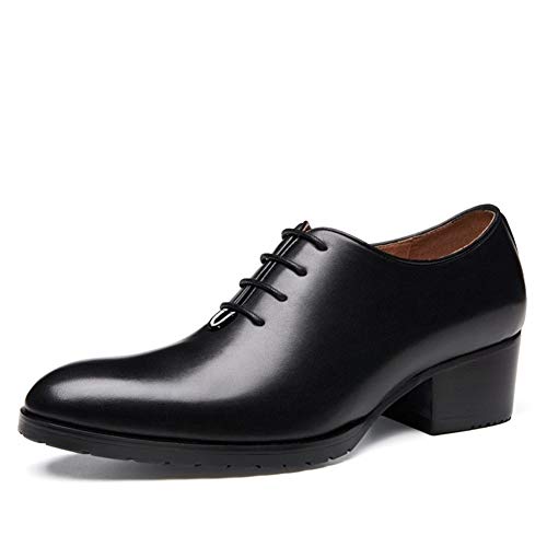 Derby Oxford for Men Formal ShoesGenuine Leather Round Toe Lace Up Low Top Business High Heel Easy Care