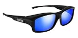 Fitovers Yamba X-Large Polarized Over Sunglasses ; Satin Black & Polarvue Blue M