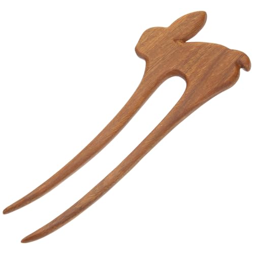 Horquilla de madera de conejo para sujetar pelo largo sin tirones en bodas