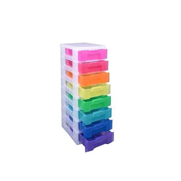 Really Useful Box Useful Drawer Tower 8×7 Litre Clear/Rainbow Gazasgoods