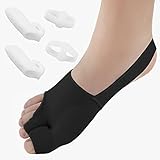 Huninpr Bunion Corrector & Bunion Relief Protector Sleeves Kit-3 Pack Set,Non-Surgical Hallux Valgus Correction, Big Toe Separator, Straightener Pain Relief(Black)