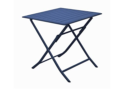 Proloisirs Table de Jardin carrée Lorita - Bleu 70 x 71 x 70 cm (Bleu)