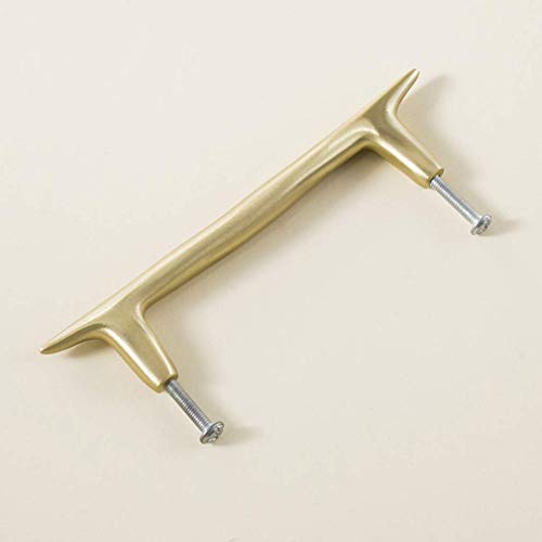 Manija de Gabinete de Latón Sólido,Dorado Tirador de Puerta-Armario-Tocador,Tirador de Cajón para Baño,Herrajes de Muebles de Cocina,Perilla de Dormitorio T Barra,Con Tornillo(Hole center 96mm)