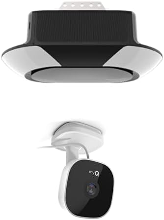 CHAMBERLAIN B6713T Smart Advanced Corner LED Lighting-myQ Smartphone Controlled-Ultra Quiet, Strong Belt Drive & MAX Lifting Power + myQ Smart Garage Security Camera – 1080p HD Video, Night Vision