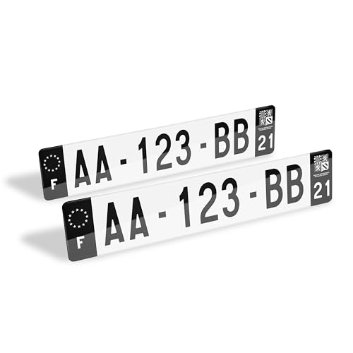 Générique 2 Plaques Auto Noires - Plaques décoratives pour Voiture côtés Noirs - Plaques Fantaisies 520 x 110 mm - résistance aux Chocs, aux intempéries...