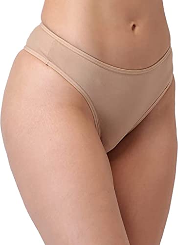 Image of pavvoin Women's Plain Cotton Blend Thong mid Rise Panty