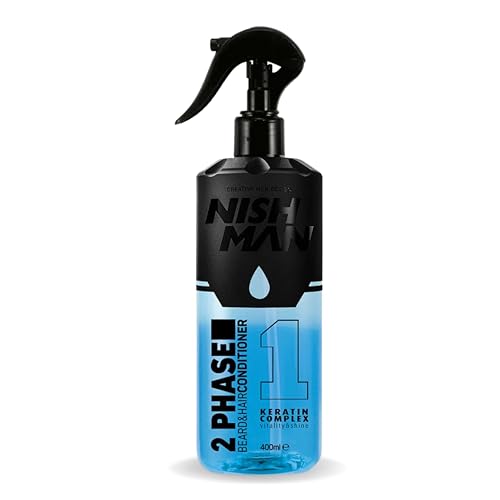 NISHMAN 2-Phasen-Conditioner - Keratin Complex 400ml - Perfekte Hydratation und Styling für Alle Haartypen - Pflege, Glanz und Entwirrung in Einem