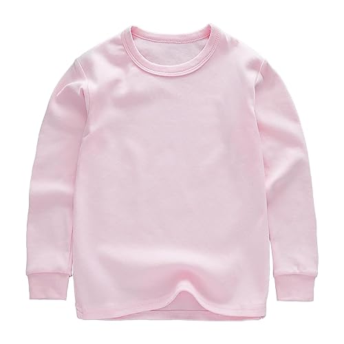 Toddler Boys Girls Solid Pullovers Sweatshirt Long Sleeve T-Shirt Kids Cotton Crewneck Thermal Tops Shirts Boys T Shirts