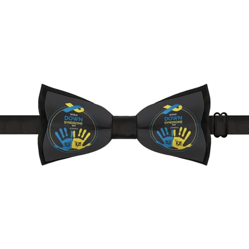 CSEMEIE World Down Syndrome Awareness Day Bow Tie Necktie Novelty Tie Fashion Neckwear For Business Wedding Party