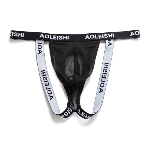 HAVBX Men Open front underwear For Play Naughty, Separate Pouch Jockstraps For Men Sissy Gay Lingerie (US, Alpha, One Size, Regular, Regular, Black)