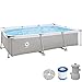 Avenli Piscina Rettangolare con Struttura, Grigio