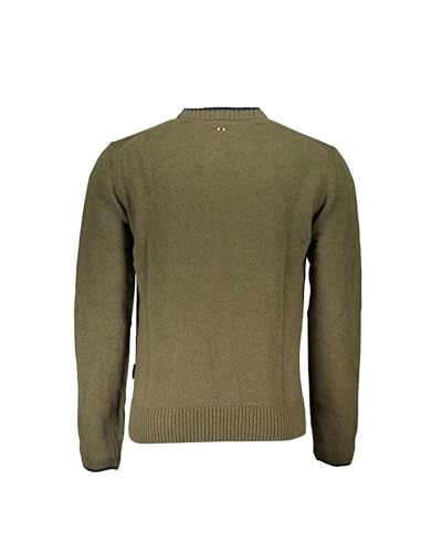 Pull col rond Napapijri vert vêtement chaud en maille automne hiver - 2