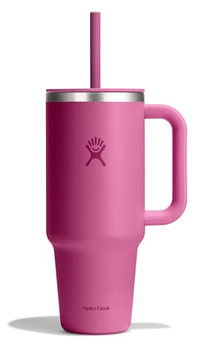Image of Hydro Flask 40 Oz Travel Tumbler with Handle, Lid and Straw - Insulated Stainless Steel in 40 Oz Reef Pink