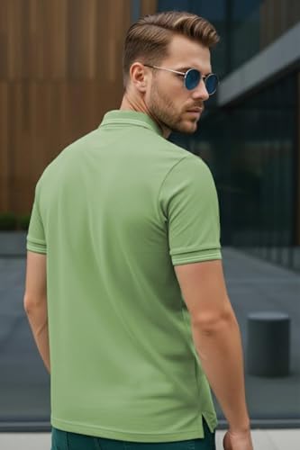 Image of Veirdo Men's Solid Polo T-Shirt Regular Fit, Cotton Fabric, Short Sleeve Casual Wear, Classic Collar,Soft Comfortable Material, (Sizes S to 2XL)