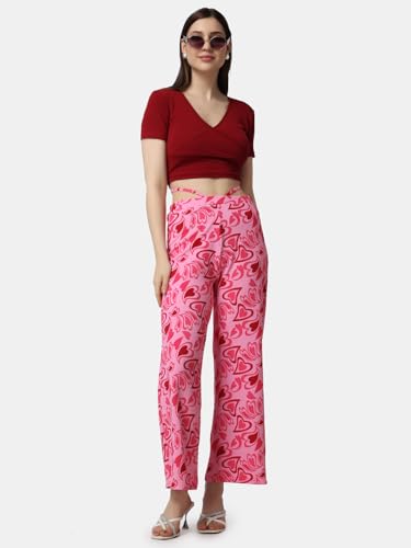 Image of POPWINGS Formal Casual Solid Trousers for Women || Work Trousers for Women || Pull On Trousers for Women || High Waist Women Trousers for Summer