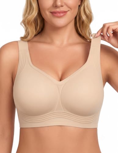 PoseFree Women Jelly Bra Wireless Supportive Full Coverage Plus Bra