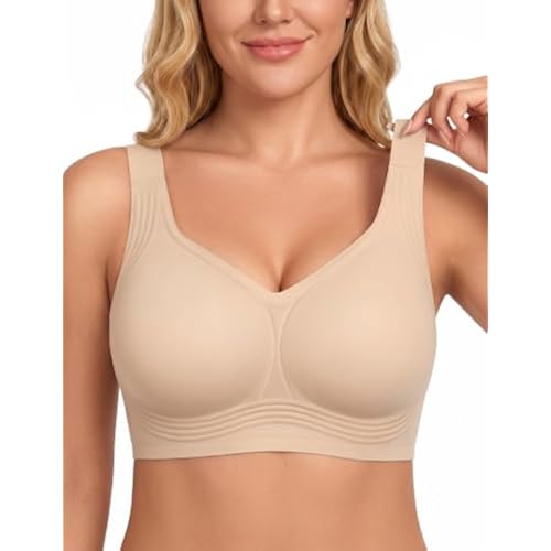 PoseFree Jelly Bras for Women, Wireless No Underwire, Full Coverage Support
