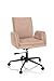 hjh Office 660947 Flow Pro Chaise de Bureau pivotante avec roulettes en Velours Beige Fauteuil de Bureau Moderne Confortable rembourré Fonction Bascule Taille Unique