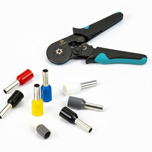 Image of LEYDEN HSC8 6-6A Self Adjusting Crimping Tool - 0.25-6.0mm (AWG 23-10) Ratcheting Ferrule & EHI Crimper Tool, Chakra Professional Wire Crimping Tool