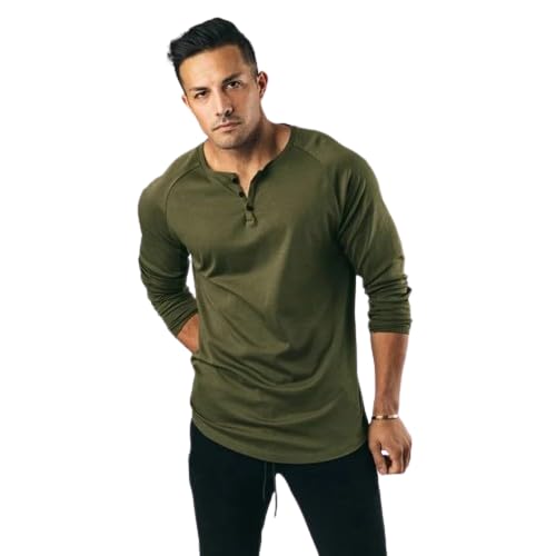 Image of Men's Henley Full Sleeve T-Shirt