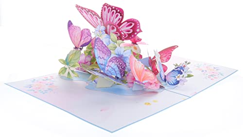 Igifts And Cards Flying Butterflies 3D Pop Up Greeting Card – Floral Thank You Card, Butterfly Lovers Gift, Thinking Of You Gifts For Women, Valentine's Day Presents, Happy Mother's Day, Grad Card #TOP1
