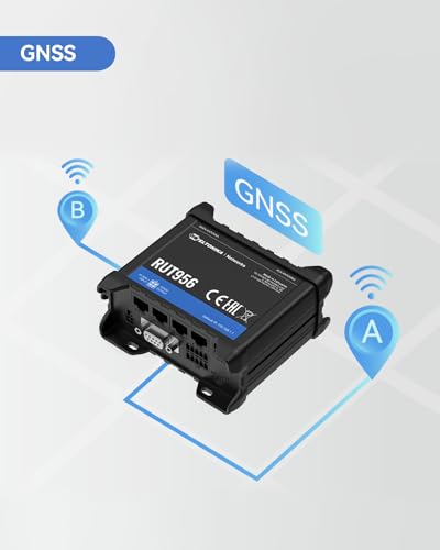 Image of Teltonika RUT956A00A00 Industrial 4G LTE Cat4 Cellular Router, 4 Ethernet Port, Dual SIM Cards, RS232 and RS485, USB and GNSS, Certified by Verizon, AT&T and T-Mobile