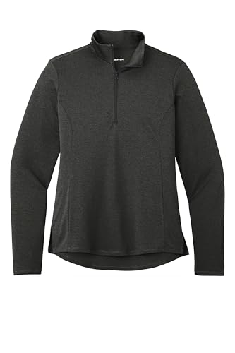 LOVEHEDI１ SPORT-TEK Women's Endeavor Half Zip Pullover, Black Heather, X