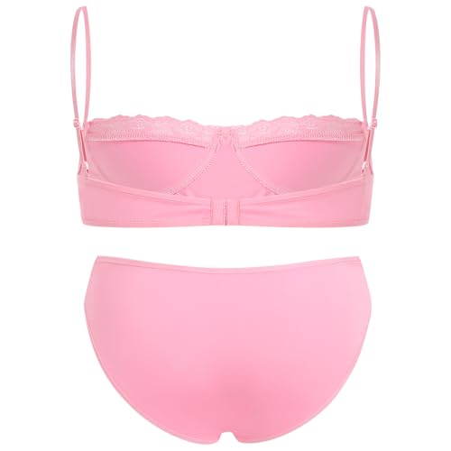 ABAFIP Men's Sissy Bra Floral Lace Panties set Crossdressing Outfits Bowknot Bikini Briefs Underwear Clothes2