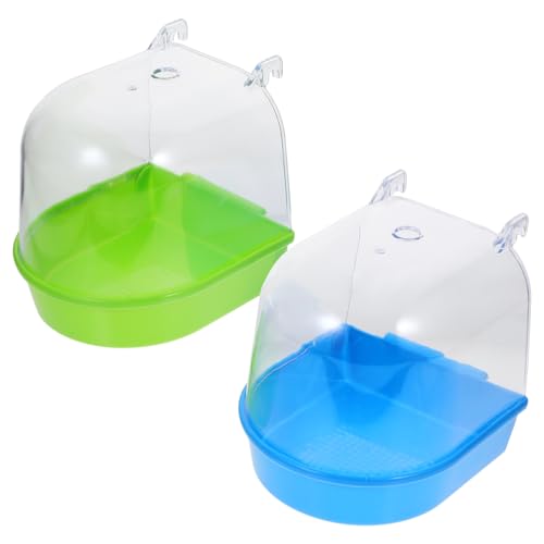 HOUDERCO 2Pcs Basin Creative Shower Tubs for Parakeets Lightweight and Durable Pet Bathing Tubs Random Color for Birds for Indoor and Outdoor Use