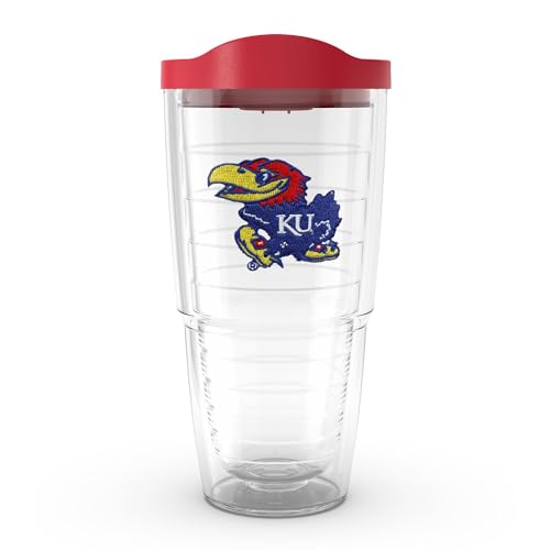 Tervis Made in USA Double Walled University of Kansas UK Jayhawks Insulated Tumbler Cup Keeps Drinks Cold & Hot, 24oz - No Lid, Primary Logo