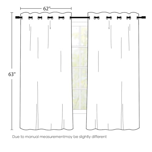 Image of SimpleHome Ombre Gradient Black White to Gray Curtains for Bedroom,62Wx63L | Room Darkening Curtains,Light Blocking Thermal Insulated Grommet Window Curtains for Living Room,2 Panels,63 Inches Length