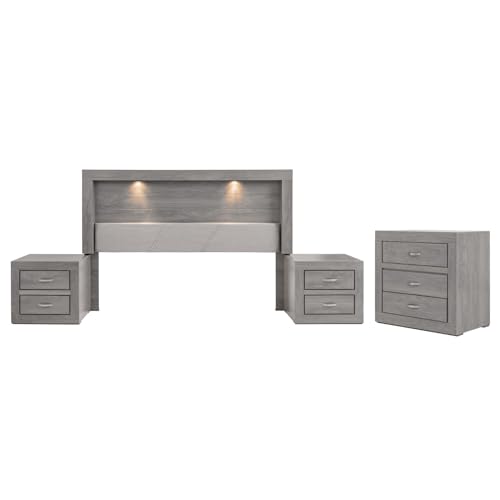 Lista de Recamaras Baratas Cdmx favoritos de las personas. 49 Kessa Recamara KS 4 Piezas Valentina Sin Espejo - Gris