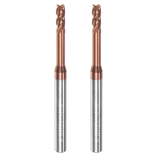 Image of HARFINGTON 2pcs Square Nose End Mill 4mm Shank 3mm x 20mm AlTiSin Coated Solid Carbide Long Reach Extended Neck 4 Flutes CNC Router Bit Milling Cutter for Stainless Steel Hardened Steel