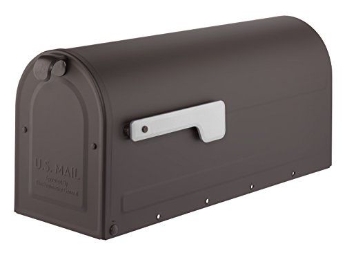 Image of Architectural Mailboxes 7600RZ-10 7600RZ-11 MB1 Post Mount Mailbox with Silver Flag, Rubbed Bronze