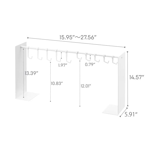 YAMAZAKI Home Tower Hut-Kleiderbügel, erweiterbare Metall-Aufbewahrungshaken für Schrank, Stahl