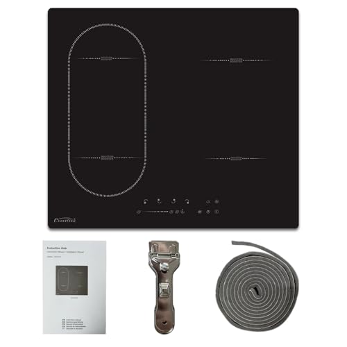 Foto von COVERCOOK 4-Zonen-Induktionskochfeld, Elektroherd, 60 cm, 7000 W, integriertes Kochfeld mit Brückenzone, Touch-Steuerung, 9 Leistungsstufen, Kindersicherung, 220-240 V
