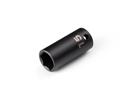 Image of TEKTON 3 /8 Inch Drive x 15 mm Semi-Deep 6-Point Impact Socket | SID14115