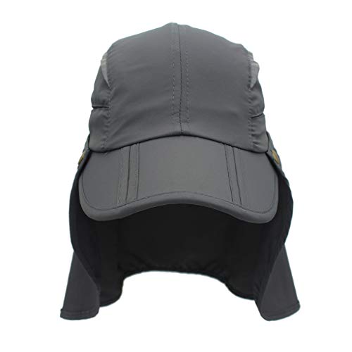 Home Prefer Upf 50+ Boys Flap Sun Protection Hat Quick Dry Summer Kids Sun Hat With Neck Flap Dark Gray #TOP1