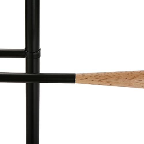 Versa Cham Moderner und multifunktionaler Herrendiener mit 2 Haken oder Aufhängern für Männer- oder Damenkleidung, Maßnahmen (H x L x B) 108 x 44 x 25 cm, Metall, Farbe: Schwarz und Holz